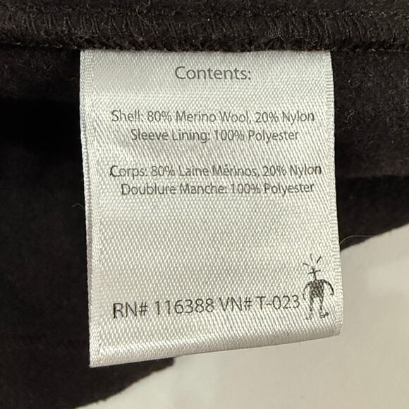 Smartwool L Unisex Full Zip Merino Wool Jacket Dark Brown Mid Weight Unlined - Picture 6 of 12